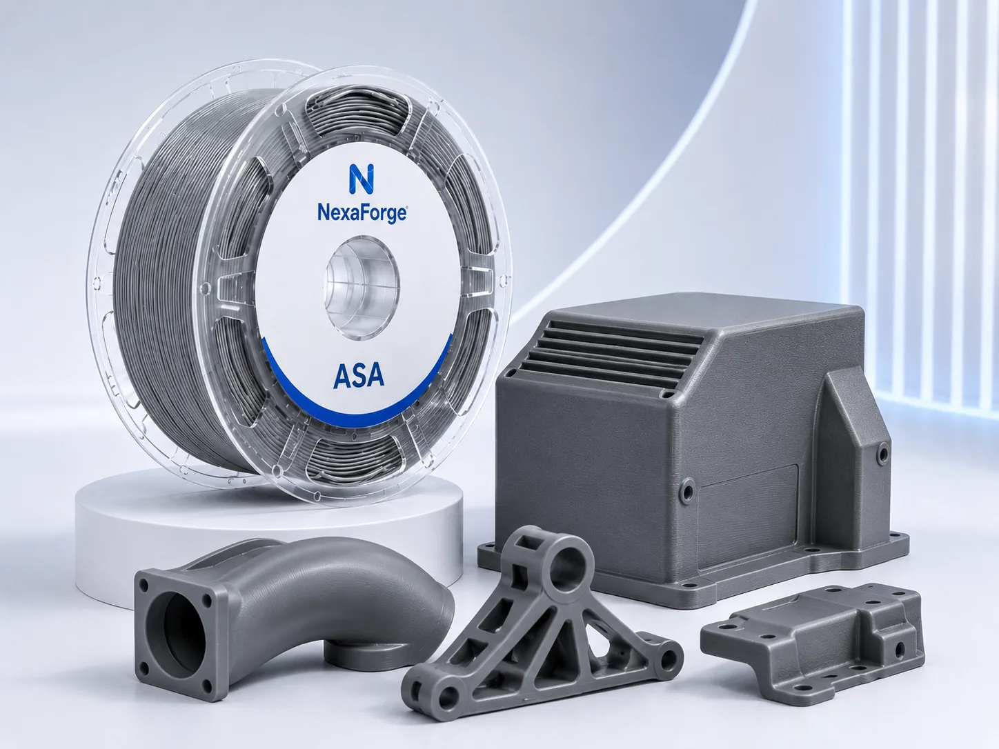 ABS / ASA / HIPS filament spool with printed model