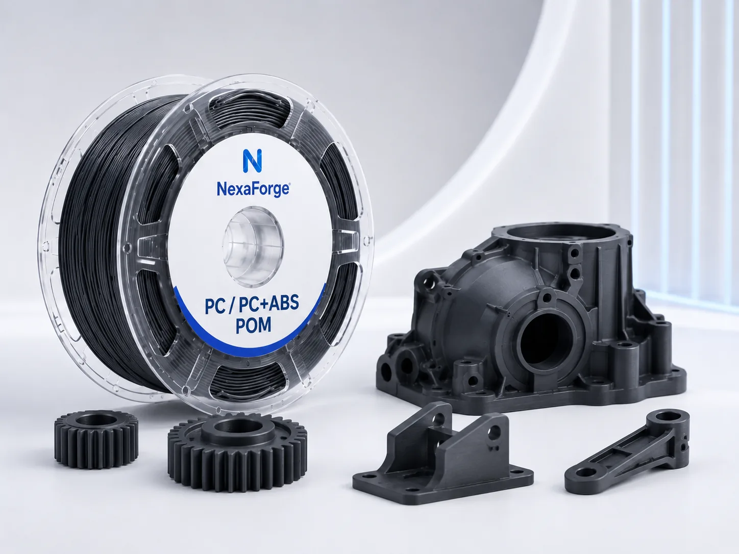 PC / PC+ABS / POM filament spool with printed model