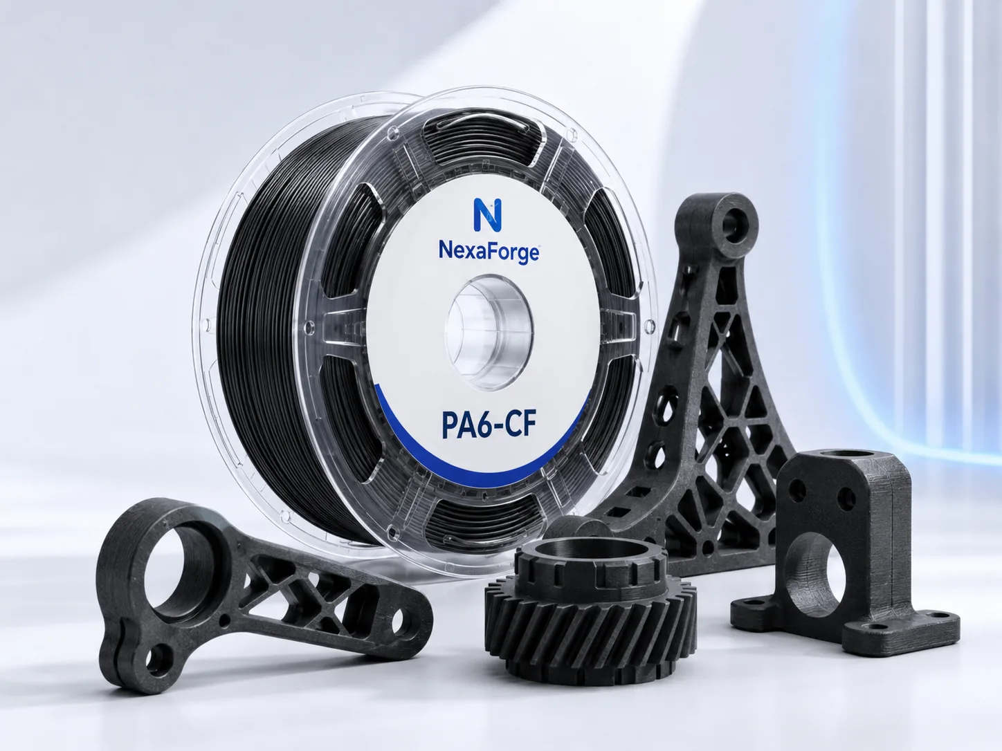 Nylon / PA / PA-CF filament spool with printed model