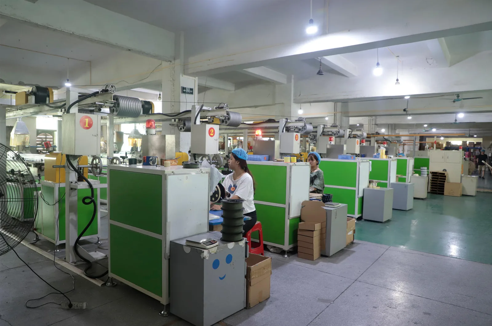 3D printer filament extrusion line and production floor